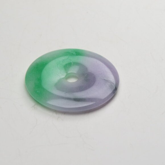 37mm Jade Donut circle disk Pendent unity and  cyclical nature of life. - Picture 2 of 6